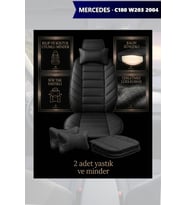 c180 w203 2004 Koltuk ve Kılıf uyumlu Yastık Siyah Minder Lüks 2 Minder 2 Yastık