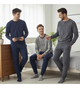 Erkek Pamuklu Bohçalık Ve Çeyizlik 3 Adet 2'li Pijama Takımı BB2480