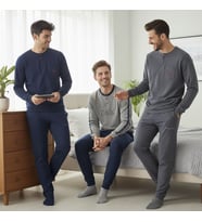 Erkek Pamuklu Bohçalık Ve Çeyizlik 3 Adet 2'li Pijama Takımı BB2480