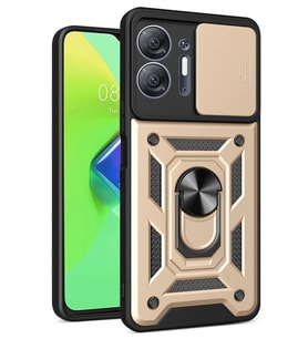Hot 30 5G Kılıf Pars Lens Yüzüklü Silikon -