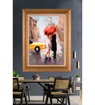 Altın Paspartulu Çerçeveli Tablo V219 (Gold)
