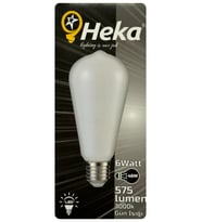 (1 Adet) Heka 6W (46W) 3000K (Sarı Işık) E27 Duylu Soft Led ST64 Filament Ampul