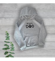 Life is Better Dog Baskılı Unisex Oversize Gri Sweatshirt