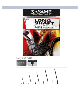 Sasame Long Shaft (Uzun Gövde) F-848 Tekli Olta İğnesi 4 No / 22 Adet