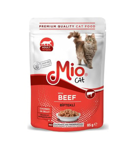 Mio Pouch Biftekli Kedi Konservesi 85 Gr (Kahverengi)