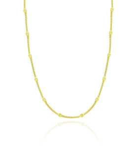 Zincir Kolye Yaldızlı Gümüş Bayan Zinciri Kolyesi ZNC-45 (Sarı)