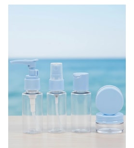Mey İthalat® 5’li Seyahat Dolum Şişe Seti 30 ml Şeffaf Taşıma Çantalı