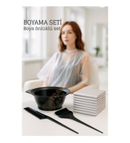 Saç Boyama Seti 3 lü ve Saç Boya Önlüğü Tarak, Seti Fırça, Boya Kabı ile Profesyonel Uygulama Kolaylığı