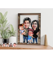 BK Gift Kişiye Özel Aile Karikatürlü 3D Ahşap Tablo, Sevgiliye Hediye, Arkadaşa Hediye, Yıl Dönümü Hediyesi, Doğum Günü Hediyesi-3