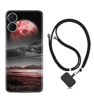 Tecno Spark 9T Kılıf Resimli Boyun Askılı İpli Desenli Silikon Series Red World 1836