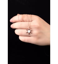 KLY 01 1141 KAR TANESİ MODEL KADIN ROSE 925 AYAR GÜMÜŞ KOLYE