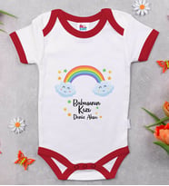 BK Kids Kişiye Özel Babasının Kızı Tasarımlı Kırmızı Bebek Body Zıbın-1