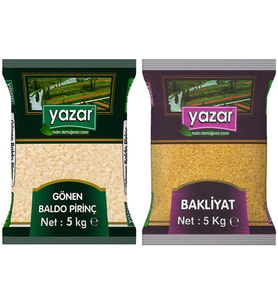 Yazar Gönen Baldo Pirinç 5 Kg. + Pilavlık Bulgur 5 Kg.