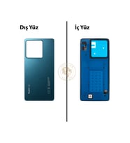 Redmi Note 13 5G Mavi Arka Pil Kapağı Batarya Kapağı Lazer Kesim Back Cover