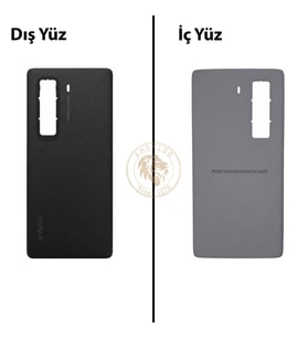 Infinix Hot 50 Pro Plus Siyah Uyumlu Arka Kapak Arka Cam Batarya Pil Kapağı Lazer Kesim Back Cover