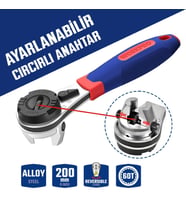 WORKPRO WP272063 7-22mm CR-V Profesyonel Ayarlanabilir 200mm Cırcır Anahtar
