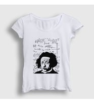 Presmono Kadın Beyaz Formulas Scientist Albert Einstein T-Shirt 333819tt