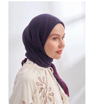 Mismara Müslin Biyeli Eşarp Lacivert Bordo