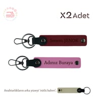 Doktora Yılbaşı Jest, İsimli & Soyisimli 2’li Anahtarlık Seti, Pembe-Bordo-Sütlü Kahve