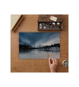 Karlı Dağlar - Kıyı - Manzara Tasarımı 240 parça Ahşap Puzzle Ahşap Kutuda MP06723