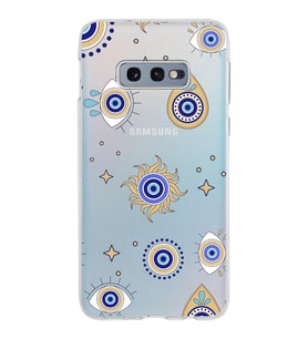 PrintiFy Samsung Galaxy S10e ile Uyumlu 1mm Slim Fit Nazar Boncuğu 5 Baskılı Şeffaf  Kılıf