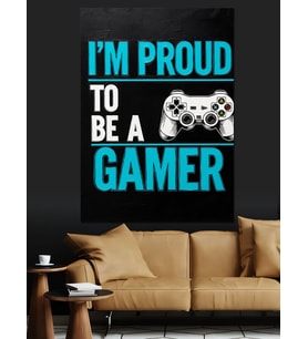 Gamer Yazılı Poster Dekoratif Kanvas - Mdf Ahşap Tablo