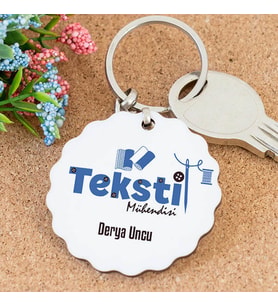Tekstil Mühendisi İsimli Papatya Anahtarlık