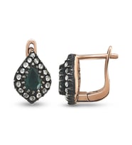 0.83 Ct Elmas Zümrüt Küpe EK8 (Çok Renkli)