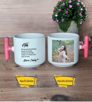 Ablaya Hediye Kupa Bardak Fotoğraflı T Pembe Kulplu Ablaya Doğum Günü Hediyesi