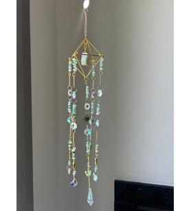 Aventurin Sun Catcher 7 - Güneş Tutucu, Güneş Yakalayıcı, Doğal Taşlı, El Yapımı (Yeşil)