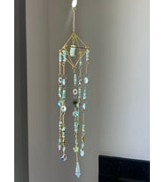 Aventurin Sun Catcher 7 - Güneş Tutucu, Güneş Yakalayıcı, Doğal Taşlı, El Yapımı (Yeşil)