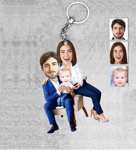 Kişiye Özel Aile Ahşap Anahtarlık-25