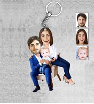 Kişiye Özel Aile Ahşap Anahtarlık-25