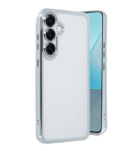 Samsung Galaxy S25 Kılıf Kamera Korumalı Lensli Silikon - Gümüş
