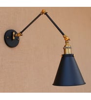 MYLİGHTS RETRO RUSTİK AKROBAT KONİK APLİK HAREKETLİ DUVAR LAMBASI (Siyah)