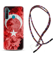 Realme 5i 5 Pro 6i 7 Pro 8 Kılıf Boyun Asklı Rasta Silikon Şanlı Türk Bayrağı 1315