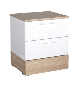 Adore Mobilya Base 2 Çekmeceli Komodin - İtalyan Meşe-Mat Beyaz 45x52x40 cm (GxYxD)