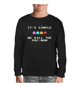 We Kill the Pac-Man Siyah Çocuk Sweatshirt