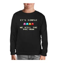 We Kill the Pac-Man Siyah Çocuk Sweatshirt