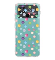 PrintiFy Xiaomi Poco C40 ile Uyumlu 1mm Slim Fit Water Color 6 Baskılı Şeffaf  Kılıf
