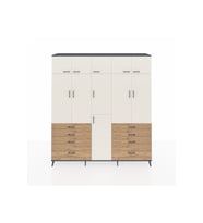 Hyperion Dolap 8 Raflı 8 Çekmeceli 3 Askılı 220x44x243 Antrasit-Aytaşı/Çam