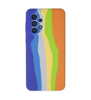 Samsung Galaxy A73 5g Kılıf Ebruli Lansman Silikon - Mavi-turuncu