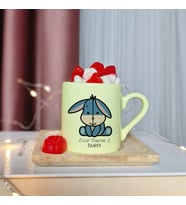 Eeyore Tasarımlı Kişiye Özel Sarı Türk Kahvesi Fincanı