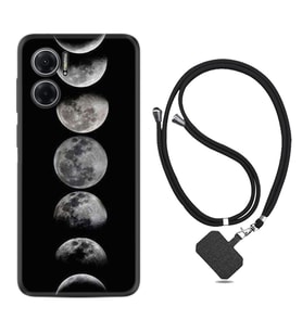 Xiaomi Redmi Note 11E Kılıf Resimli Boyun Askılı İpli Desenli Silikon Great Moons 1354