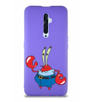 Oppo Reno 2Z Soft Premier Kapak Bay Yengeç Tasarımlı Silikon Kılıf - Mor (Şeffaf)