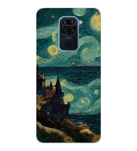 Xiaomi Redmi NOTE 9 Uyumlu Van Gogh Tasarımlı Şeffaf Telefon Kılıfı