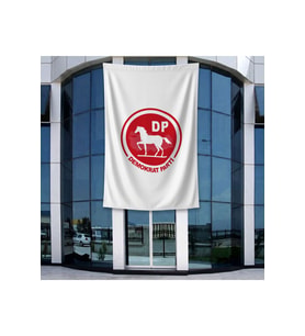 Demokrat Parti Bayrağı 140gr Premium Raşel Kumaş 400x600cm