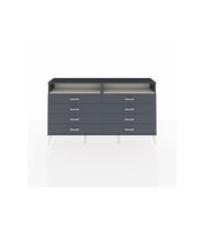 Arges Konsol 2 Raflı 8 Çekmeceli  176x30x99 Antrasit-Aytaşı/Antrasit