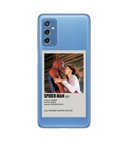 Samsung Galaxy M52 Uyumlu Spider Man Minimalist Poster Desenli Şeffaf Telefon Kılıfı