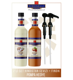 Simonelli Kahve ve Kokteyl Şurubu Fındık Aromalı Hindistan Cevizi Aromalı 700 ml Pompa Hediyeli